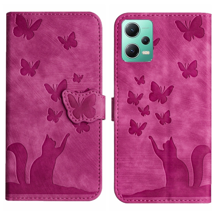 Butterfly Cat Embossing Flip Leather Phone Case, For Xiaomi Redmi 12 4G, For Xiaomi Redmi Note 11/Note 12S 4G Global, For Xiaomi Redmi Note 12 4G Global, For Xiaomi Poco X5 Pro / Redmi Note 12 Pro 5G, For Xiaomi Poco X5 / Redmi Note 12 5G              ...