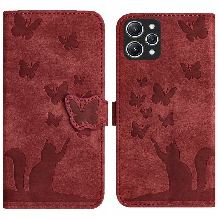 Butterfly Cat Embossing Flip Leather Phone Case, For Xiaomi Redmi 12 4G, For Xiaomi Redmi Note 11/Note 12S 4G Global, For Xiaomi Redmi Note 12 4G Global, For Xiaomi Poco X5 Pro / Redmi Note 12 Pro 5G, For Xiaomi Poco X5 / Redmi Note 12 5G              ...