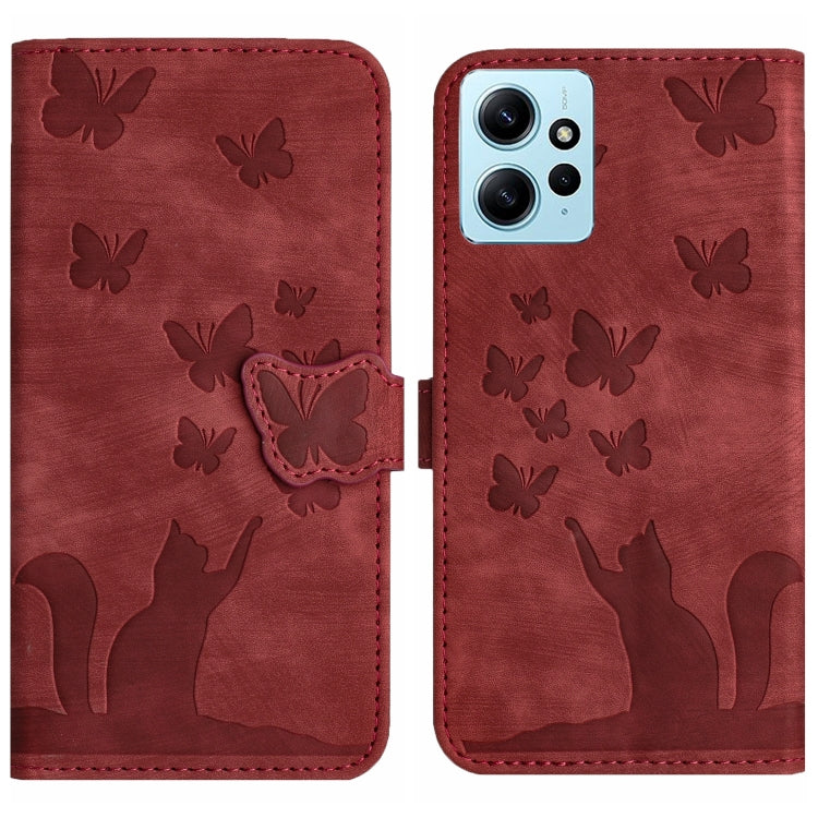 Butterfly Cat Embossing Flip Leather Phone Case, For Xiaomi Redmi 12 4G, For Xiaomi Redmi Note 11/Note 12S 4G Global, For Xiaomi Redmi Note 12 4G Global, For Xiaomi Poco X5 Pro / Redmi Note 12 Pro 5G, For Xiaomi Poco X5 / Redmi Note 12 5G              ...