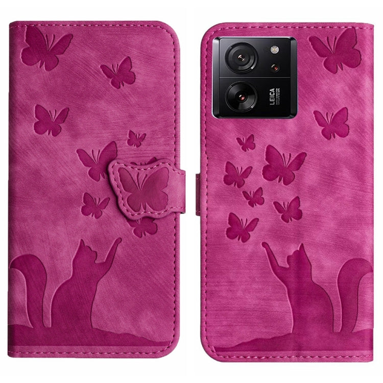 Butterfly Cat Embossing Flip Leather Phone Case, For Xiaomi Redmi Note 13 Pro 4G, For Xiaomi Redmi Note 13 4G, For Xiaomi Redmi 13C / POCO C65, For Xiaomi 14 Pro, For Xiaomi 14, For Xiaomi Redmi Note 13 5G, For Xiaomi Redmi Note 13 Pro+ 5G             ...