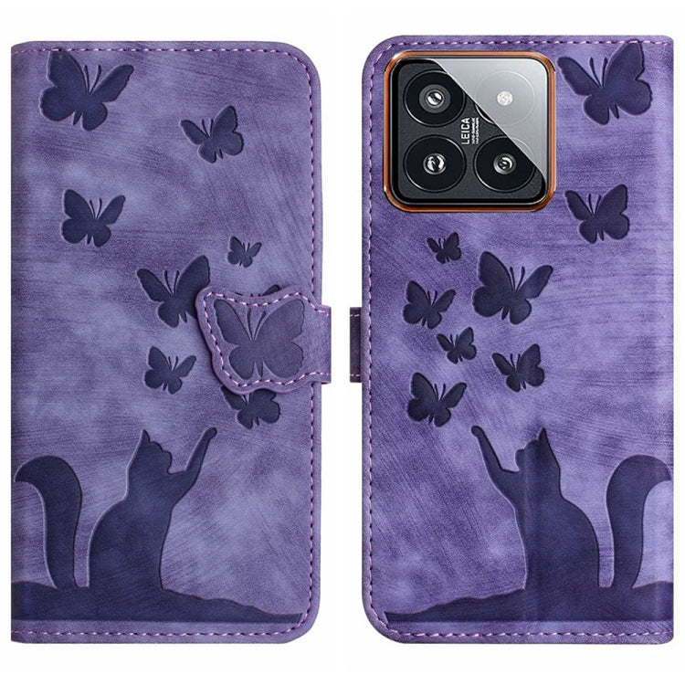 Butterfly Cat Embossing Flip Leather Phone Case, For Xiaomi Redmi Note 13 Pro 4G, For Xiaomi Redmi Note 13 4G, For Xiaomi Redmi 13C / POCO C65, For Xiaomi 14 Pro, For Xiaomi 14, For Xiaomi Redmi Note 13 5G, For Xiaomi Redmi Note 13 Pro+ 5G             ...