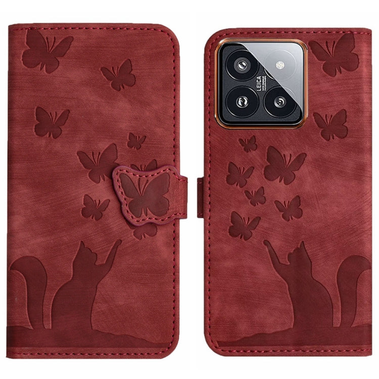 Butterfly Cat Embossing Flip Leather Phone Case, For Xiaomi Redmi Note 13 Pro 4G, For Xiaomi Redmi Note 13 4G, For Xiaomi Redmi 13C / POCO C65, For Xiaomi 14 Pro, For Xiaomi 14, For Xiaomi Redmi Note 13 5G, For Xiaomi Redmi Note 13 Pro+ 5G             ...