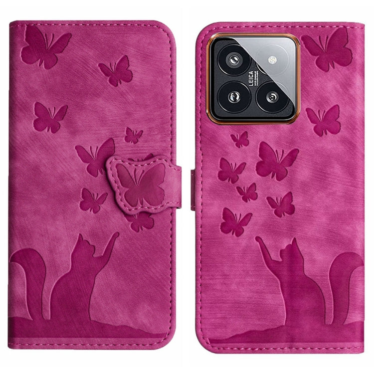 Butterfly Cat Embossing Flip Leather Phone Case, For Xiaomi Redmi Note 13 Pro 4G, For Xiaomi Redmi Note 13 4G, For Xiaomi Redmi 13C / POCO C65, For Xiaomi 14 Pro, For Xiaomi 14, For Xiaomi Redmi Note 13 5G, For Xiaomi Redmi Note 13 Pro+ 5G             ...