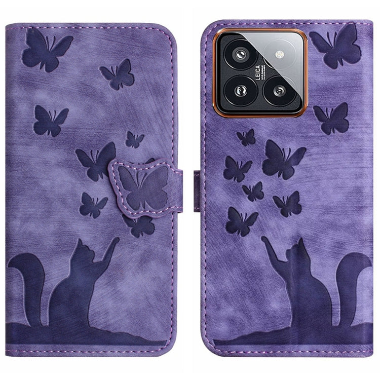 Butterfly Cat Embossing Flip Leather Phone Case, For Xiaomi Redmi Note 13 Pro 4G, For Xiaomi Redmi Note 13 4G, For Xiaomi Redmi 13C / POCO C65, For Xiaomi 14 Pro, For Xiaomi 14, For Xiaomi Redmi Note 13 5G, For Xiaomi Redmi Note 13 Pro+ 5G             ...