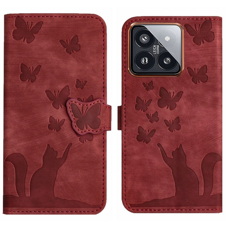 Butterfly Cat Embossing Flip Leather Phone Case, For Xiaomi Redmi Note 13 Pro 4G, For Xiaomi Redmi Note 13 4G, For Xiaomi Redmi 13C / POCO C65, For Xiaomi 14 Pro, For Xiaomi 14, For Xiaomi Redmi Note 13 5G, For Xiaomi Redmi Note 13 Pro+ 5G             ...