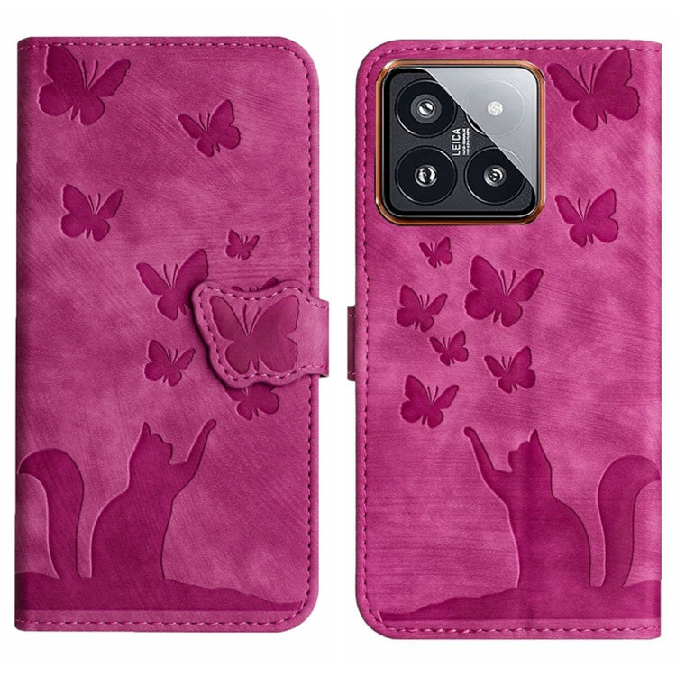 Butterfly Cat Embossing Flip Leather Phone Case, For Xiaomi Redmi Note 13 Pro 4G, For Xiaomi Redmi Note 13 4G, For Xiaomi Redmi 13C / POCO C65, For Xiaomi 14 Pro, For Xiaomi 14, For Xiaomi Redmi Note 13 5G, For Xiaomi Redmi Note 13 Pro+ 5G             ...