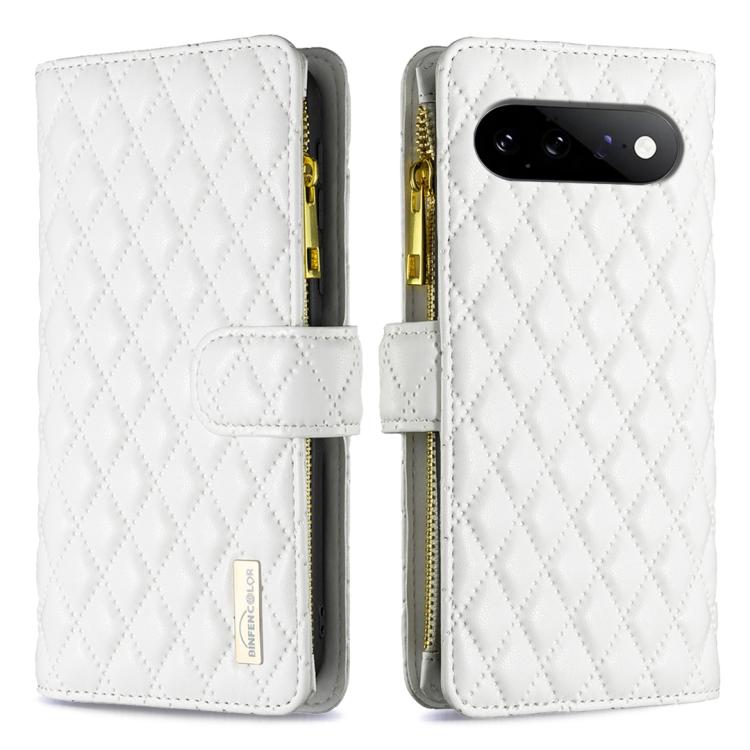 Diamond Lattice Zipper Wallet Leather Flip Phone Case, For Google Pixel 11 / 11 Pro, For Google Pixel 8a