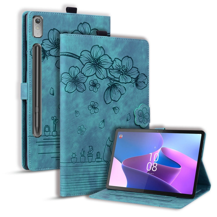 Cartoon Sakura Cat Embossed Leather Tablet Case, For Lenovo Idea Tab Pro Gen 2 13, For Lenovo Xiaoxin Pad 11 2025, For Lenovo Xiaoxin Pad Pro 12.7 2025, For Lenovo Tab K11 Plus / M11 Plus, For Lenovo Tab M11 / Xiaoxin Pad 11 2024, For Lenovo Tab P12 12...