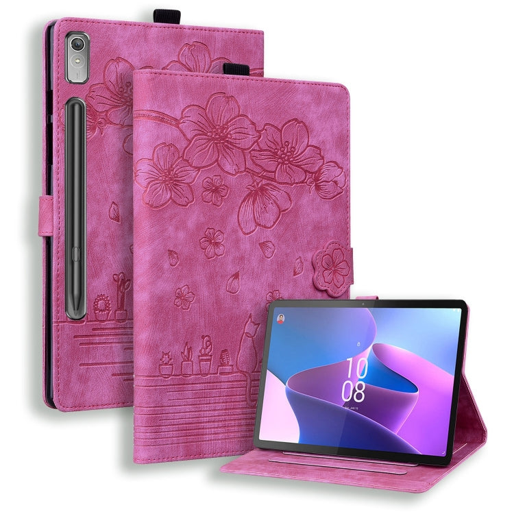 Cartoon Sakura Cat Embossed Leather Tablet Case, For Lenovo Idea Tab Pro Gen 2 13, For Lenovo Xiaoxin Pad 11 2025, For Lenovo Xiaoxin Pad Pro 12.7 2025, For Lenovo Tab K11 Plus / M11 Plus, For Lenovo Tab M11 / Xiaoxin Pad 11 2024, For Lenovo Tab P12 12...