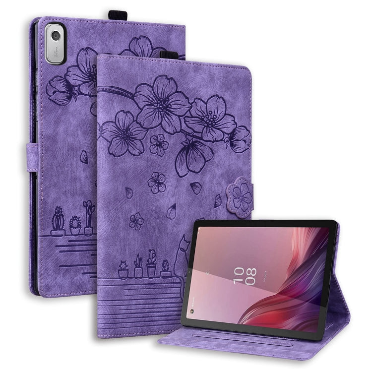 Cartoon Sakura Cat Embossed Leather Tablet Case, For Lenovo Idea Tab Pro Gen 2 13, For Lenovo Xiaoxin Pad 11 2025, For Lenovo Xiaoxin Pad Pro 12.7 2025, For Lenovo Tab K11 Plus / M11 Plus, For Lenovo Tab M11 / Xiaoxin Pad 11 2024, For Lenovo Tab P12 12...