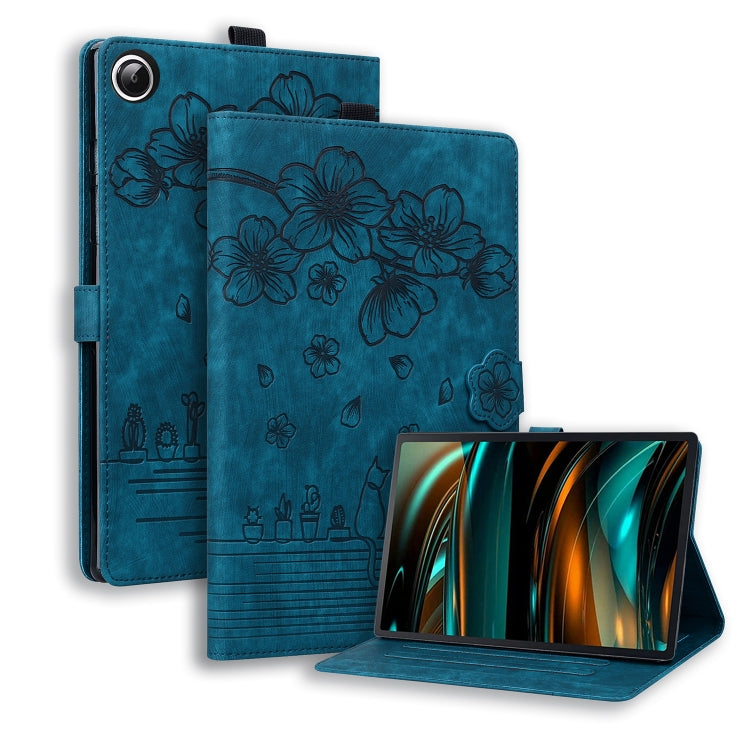 Cartoon Sakura Cat Embossed Leather Tablet Case, For Lenovo Idea Tab Pro Gen 2 13, For Lenovo Xiaoxin Pad 11 2025, For Lenovo Xiaoxin Pad Pro 12.7 2025, For Lenovo Tab K11 Plus / M11 Plus, For Lenovo Tab M11 / Xiaoxin Pad 11 2024, For Lenovo Tab P12 12...