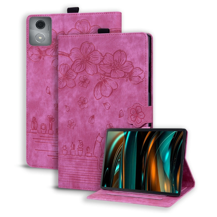 Cartoon Sakura Cat Embossed Leather Tablet Case, For Lenovo Idea Tab Pro Gen 2 13, For Lenovo Xiaoxin Pad 11 2025, For Lenovo Xiaoxin Pad Pro 12.7 2025, For Lenovo Tab K11 Plus / M11 Plus, For Lenovo Tab M11 / Xiaoxin Pad 11 2024, For Lenovo Tab P12 12...