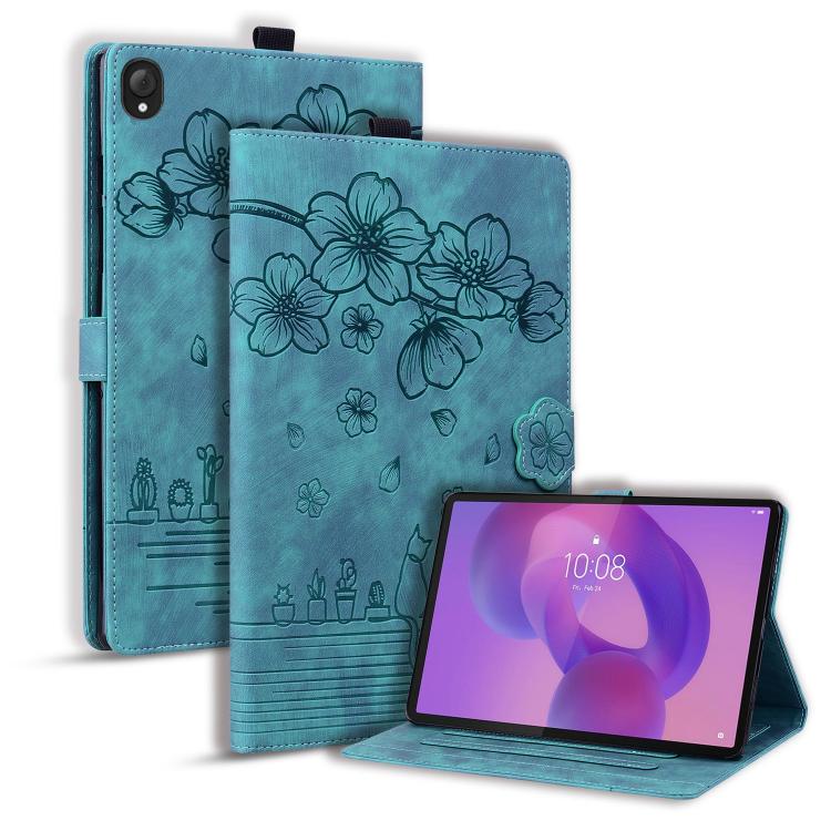 Cartoon Sakura Cat Embossed Leather Tablet Case, For Lenovo Idea Tab Pro Gen 2 13, For Lenovo Xiaoxin Pad 11 2025, For Lenovo Xiaoxin Pad Pro 12.7 2025, For Lenovo Tab K11 Plus / M11 Plus, For Lenovo Tab M11 / Xiaoxin Pad 11 2024, For Lenovo Tab P12 12...