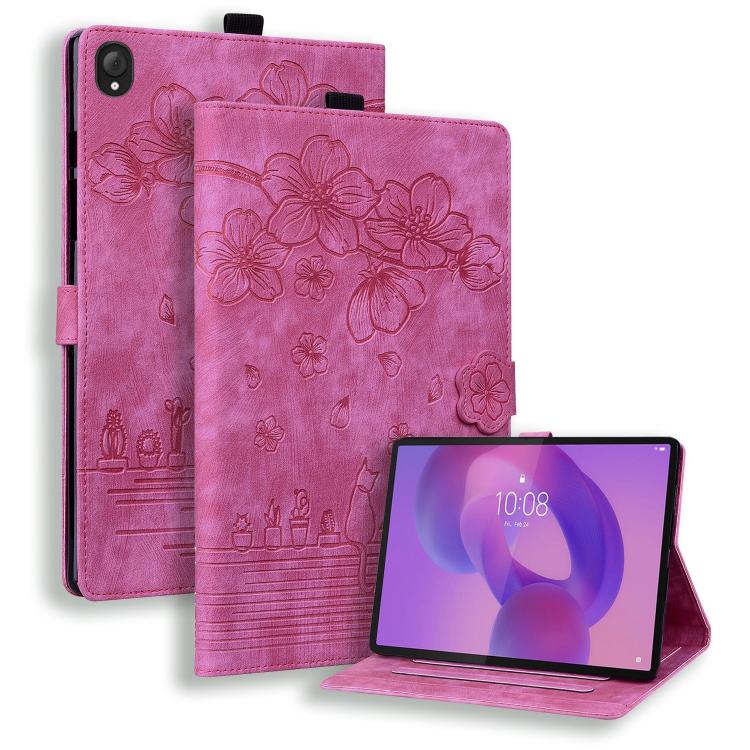 Cartoon Sakura Cat Embossed Leather Tablet Case, For Lenovo Idea Tab Pro Gen 2 13, For Lenovo Xiaoxin Pad 11 2025, For Lenovo Xiaoxin Pad Pro 12.7 2025, For Lenovo Tab K11 Plus / M11 Plus, For Lenovo Tab M11 / Xiaoxin Pad 11 2024, For Lenovo Tab P12 12...