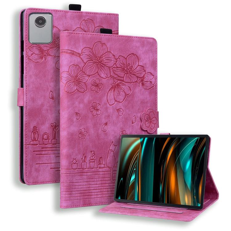 Cartoon Sakura Cat Embossed Leather Tablet Case, For Lenovo Idea Tab Pro Gen 2 13, For Lenovo Xiaoxin Pad 11 2025, For Lenovo Xiaoxin Pad Pro 12.7 2025, For Lenovo Tab K11 Plus / M11 Plus, For Lenovo Tab M11 / Xiaoxin Pad 11 2024, For Lenovo Tab P12 12...