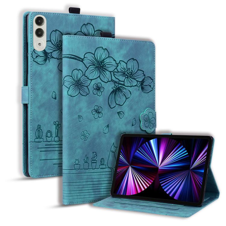 Cartoon Sakura Cat Embossed Leather Tablet Case, For Lenovo Idea Tab Pro Gen 2 13, For Lenovo Xiaoxin Pad 11 2025, For Lenovo Xiaoxin Pad Pro 12.7 2025, For Lenovo Tab K11 Plus / M11 Plus, For Lenovo Tab M11 / Xiaoxin Pad 11 2024, For Lenovo Tab P12 12...