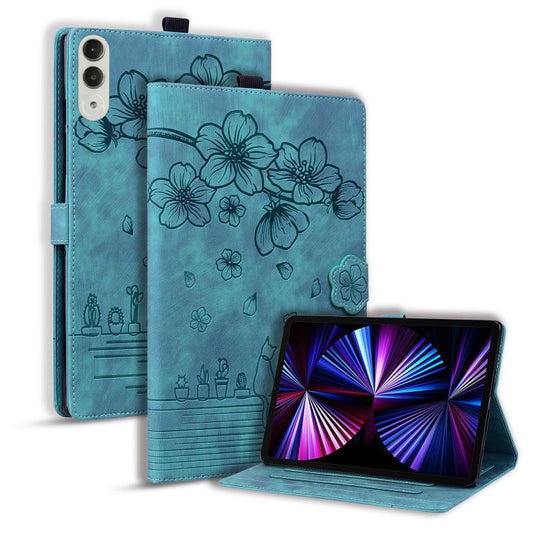 Cartoon Sakura Cat Embossed Leather Tablet Case, For Lenovo Idea Tab Pro Gen 2 13, For Lenovo Xiaoxin Pad 11 2025, For Lenovo Xiaoxin Pad Pro 12.7 2025, For Lenovo Tab K11 Plus / M11 Plus, For Lenovo Tab M11 / Xiaoxin Pad 11 2024, For Lenovo Tab P12 12...