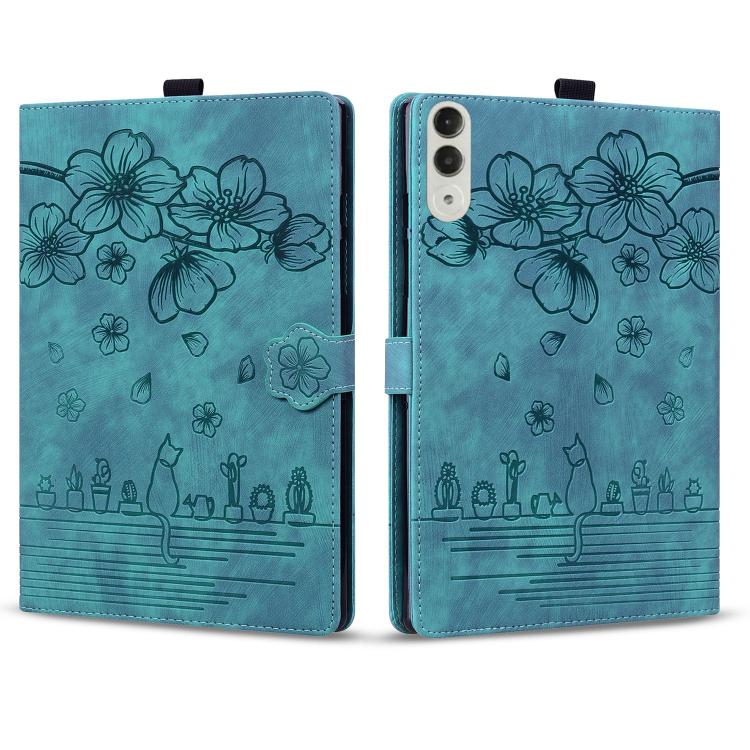 Cartoon Sakura Cat Embossed Leather Tablet Case, For Lenovo Idea Tab Pro Gen 2 13, For Lenovo Xiaoxin Pad 11 2025, For Lenovo Xiaoxin Pad Pro 12.7 2025, For Lenovo Tab K11 Plus / M11 Plus, For Lenovo Tab M11 / Xiaoxin Pad 11 2024, For Lenovo Tab P12 12...