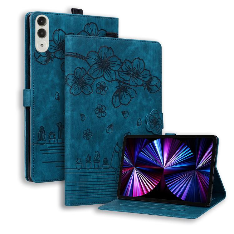 Cartoon Sakura Cat Embossed Leather Tablet Case, For Lenovo Idea Tab Pro Gen 2 13, For Lenovo Xiaoxin Pad 11 2025, For Lenovo Xiaoxin Pad Pro 12.7 2025, For Lenovo Tab K11 Plus / M11 Plus, For Lenovo Tab M11 / Xiaoxin Pad 11 2024, For Lenovo Tab P12 12...