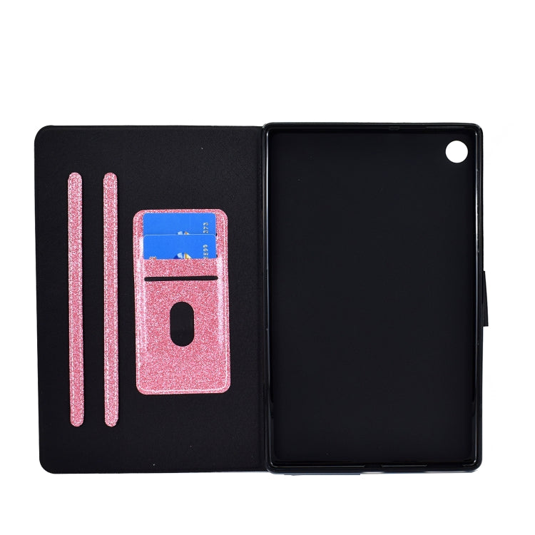 Glitter Powder Leather Tablet Case with Sleep / Wake-up Function, For Samsung Galaxy Tab A11+ / A9+