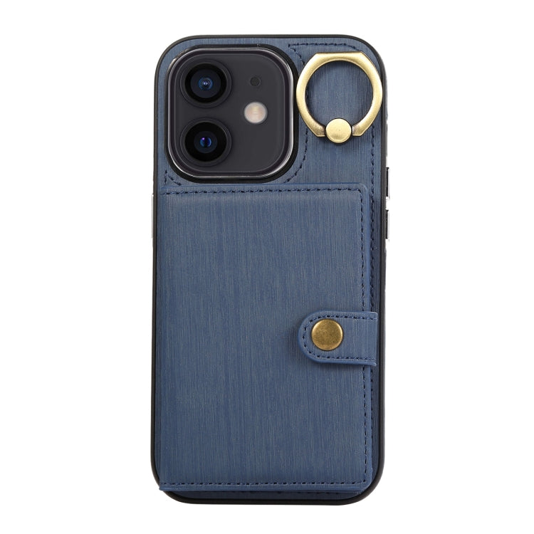 Brushed Texture Wallet Ring Holder Phone Case, For iPhone 13 Pro, For iPhone 13, For iPhone 12 / 12 Pro, For iPhone 12 Pro Max, For iPhone 11