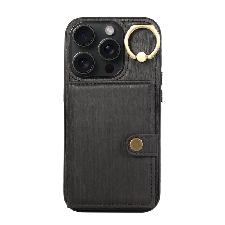 Brushed Texture Wallet Ring Holder Phone Case, For iPhone 13 Pro, For iPhone 13, For iPhone 12 / 12 Pro, For iPhone 12 Pro Max, For iPhone 11