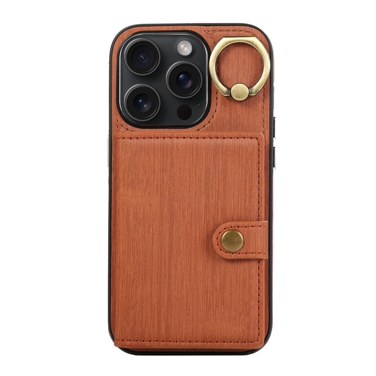 Brushed Texture Wallet Ring Holder Phone Case, For iPhone 13 Pro, For iPhone 13, For iPhone 12 / 12 Pro, For iPhone 12 Pro Max, For iPhone 11