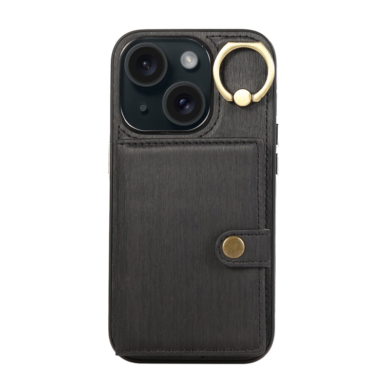 Brushed Texture Wallet Ring Holder Phone Case, For iPhone 13 Pro, For iPhone 13, For iPhone 12 / 12 Pro, For iPhone 12 Pro Max, For iPhone 11