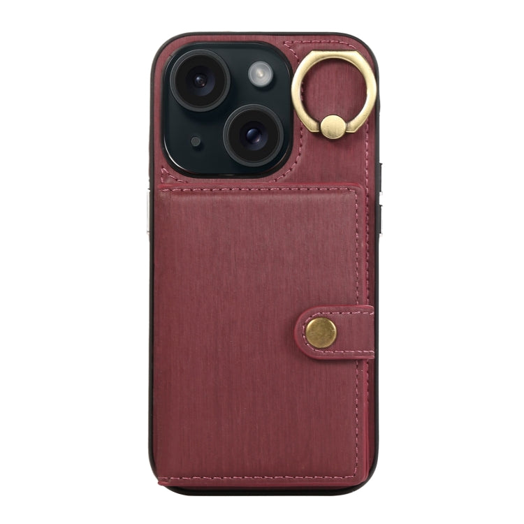Brushed Texture Wallet Ring Holder Phone Case, For iPhone 13 Pro, For iPhone 13, For iPhone 12 / 12 Pro, For iPhone 12 Pro Max, For iPhone 11