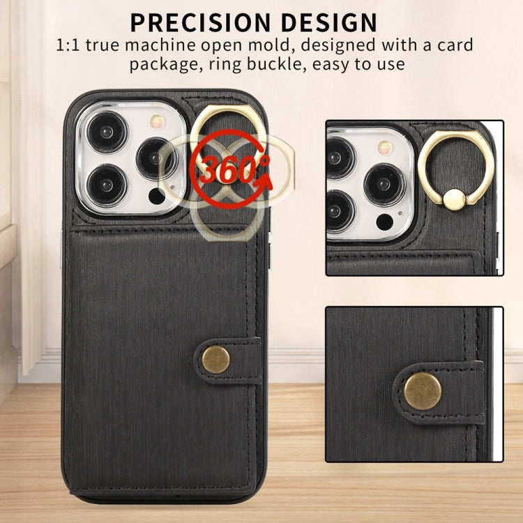 Brushed Texture Wallet Ring Holder Phone Case, For iPhone 13 Pro, For iPhone 13, For iPhone 12 / 12 Pro, For iPhone 12 Pro Max, For iPhone 11
