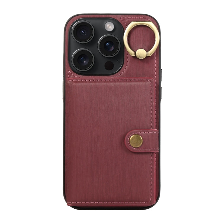 Brushed Texture Wallet Ring Holder Phone Case, For iPhone 15 Pro Max, For iPhone 15 Pro, For iPhone 15 Plus, For iPhone 15, For iPhone 14, For iPhone 14 Pro, For iPhone 14 Pro Max, For iPhone 13 Pro Max