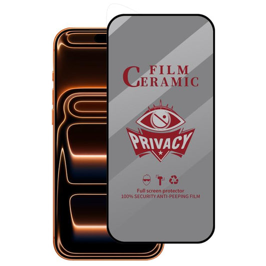 Full Coverage HD Privacy Ceramic Film, For iPhone 17 Pro Max, For iPhone 17 Pro, For iPhone 17, For iPhone Air, For iPhone 16 Pro Max, For iPhone 16 Pro, For iPhone 16 Plus, For iPhone 16, For iPhone 15 Pro Max, For iPhone 15 Pro, For iPhone 15 Plus   ...