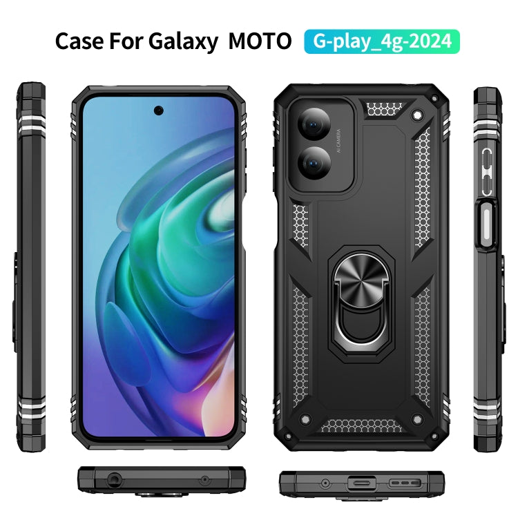 Shockproof TPU + PC Phone Case with Holder, For Motorola Moto G Play 4G 2024, For Motorola Moto G14, For Motorola Moto G Power 5G 2024