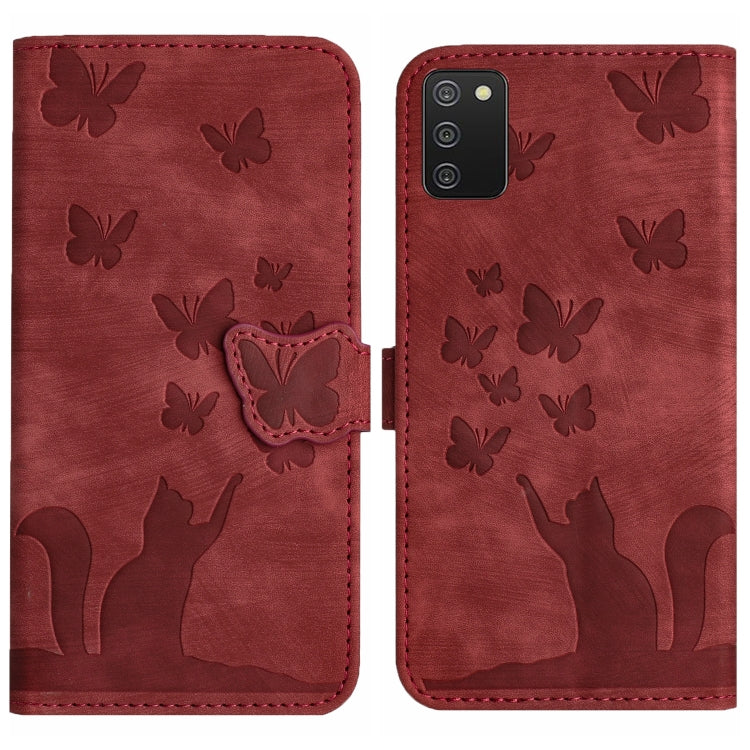 Butterfly Cat Embossing Flip Leather Phone Case, For Samsung Galaxy S21 FE 5G, For Samsung Galaxy A32 5G, For Samsung Galaxy S21 5G, For Samsung Galaxy S21+ 5G, For Samsung Galaxy S21 Ultra 5G, For Samsung Galaxy A02s EU, For Samsung Galaxy A12        ...