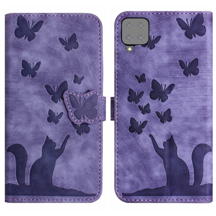 Butterfly Cat Embossing Flip Leather Phone Case, For Samsung Galaxy S21 FE 5G, For Samsung Galaxy A32 5G, For Samsung Galaxy S21 5G, For Samsung Galaxy S21+ 5G, For Samsung Galaxy S21 Ultra 5G, For Samsung Galaxy A02s EU, For Samsung Galaxy A12        ...