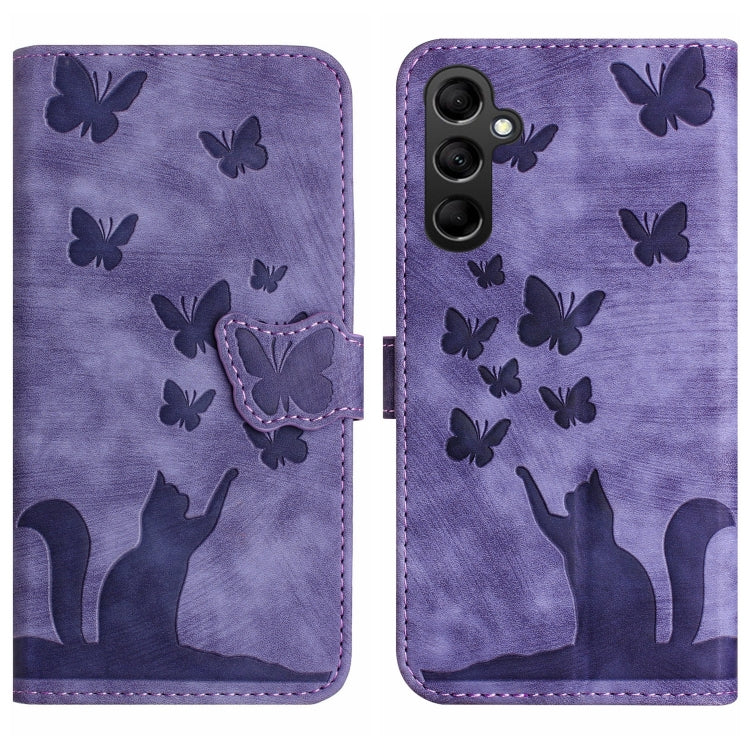 Butterfly Cat Embossing Flip Leather Phone Case, For Samsung Galaxy A24 4G, For Samsung Galaxy A23 / M13 4G, For Samsung Galaxy A14 4G / 5G, For Samsung Galaxy A34 5G, For Samsung Galaxy A54 5G, For Samsung Galaxy S23 Ultra 5G, For Samsung Galaxy S23+ ...