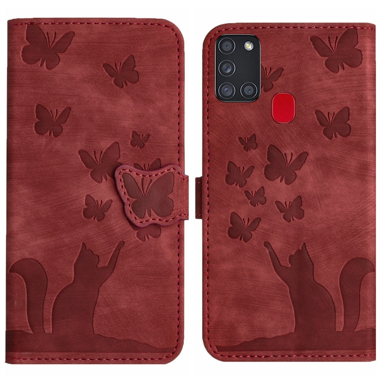 Butterfly Cat Embossing Flip Leather Phone Case, For Samsung Galaxy S21 FE 5G, For Samsung Galaxy A32 5G, For Samsung Galaxy S21 5G, For Samsung Galaxy S21+ 5G, For Samsung Galaxy S21 Ultra 5G, For Samsung Galaxy A02s EU, For Samsung Galaxy A12        ...