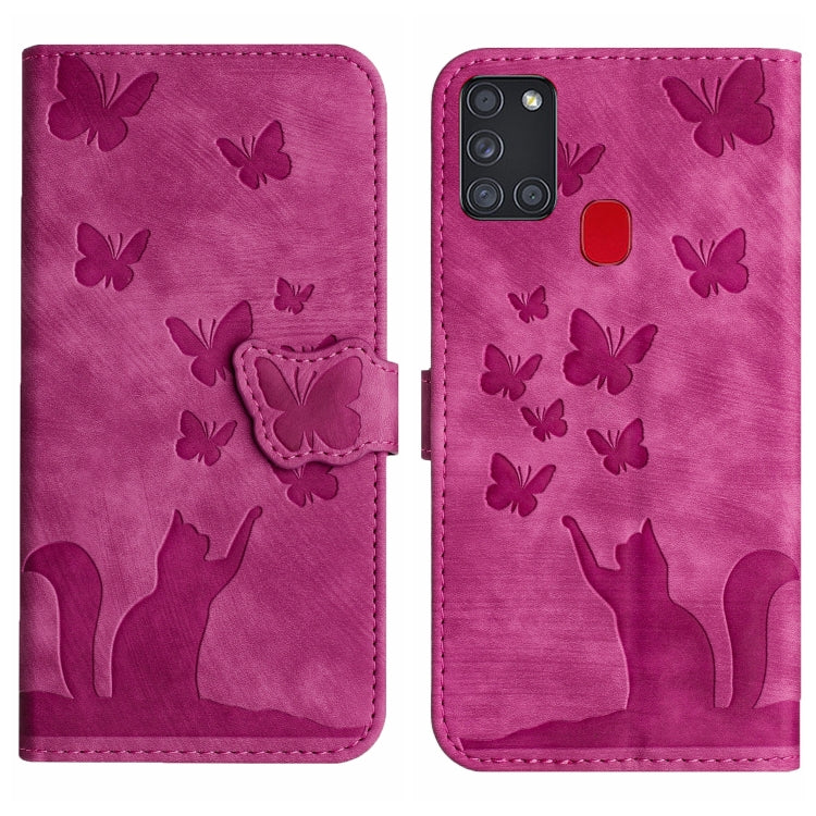 Butterfly Cat Embossing Flip Leather Phone Case, For Samsung Galaxy S21 FE 5G, For Samsung Galaxy A32 5G, For Samsung Galaxy S21 5G, For Samsung Galaxy S21+ 5G, For Samsung Galaxy S21 Ultra 5G, For Samsung Galaxy A02s EU, For Samsung Galaxy A12        ...