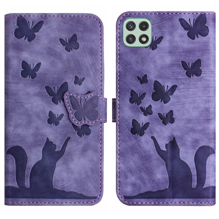 Butterfly Cat Embossing Flip Leather Phone Case, For Samsung Galaxy S20 FE, For Samsung Galaxy A53 5G, For Samsung Galaxy A33 5G, For Samsung Galaxy S22 Ultra 5G, For Samsung Galaxy S22+ 5G, For Samsung Galaxy S22 5G, For Samsung Galaxy A52 5G / A52S  ...
