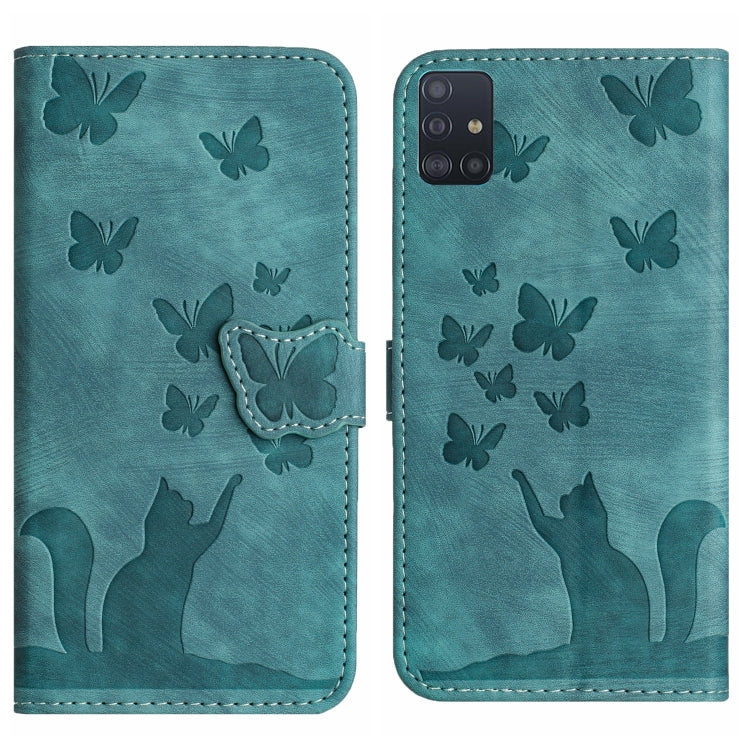 Butterfly Cat Embossing Flip Leather Phone Case, For Samsung Galaxy S20 Ultra, For Samsung Galaxy S20, For Samsung Galaxy S20+, For Samsung Galaxy A71 4G, For Samsung Galaxy A51 4G, For Samsung Galaxy S10+, For Samsung Galaxy S10