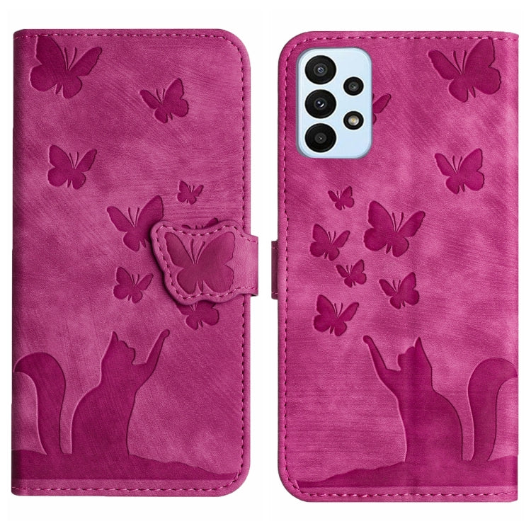 Butterfly Cat Embossing Flip Leather Phone Case, For Samsung Galaxy S20 FE, For Samsung Galaxy A53 5G, For Samsung Galaxy A33 5G, For Samsung Galaxy S22 Ultra 5G, For Samsung Galaxy S22+ 5G, For Samsung Galaxy S22 5G, For Samsung Galaxy A52 5G / A52S  ...