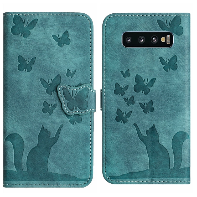 Butterfly Cat Embossing Flip Leather Phone Case, For Samsung Galaxy S20 Ultra, For Samsung Galaxy S20, For Samsung Galaxy S20+, For Samsung Galaxy A71 4G, For Samsung Galaxy A51 4G, For Samsung Galaxy S10+, For Samsung Galaxy S10