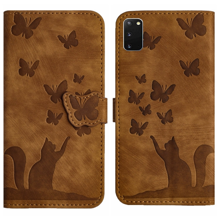 Butterfly Cat Embossing Flip Leather Phone Case, For Samsung Galaxy S20 Ultra, For Samsung Galaxy S20, For Samsung Galaxy S20+, For Samsung Galaxy A71 4G, For Samsung Galaxy A51 4G, For Samsung Galaxy S10+, For Samsung Galaxy S10