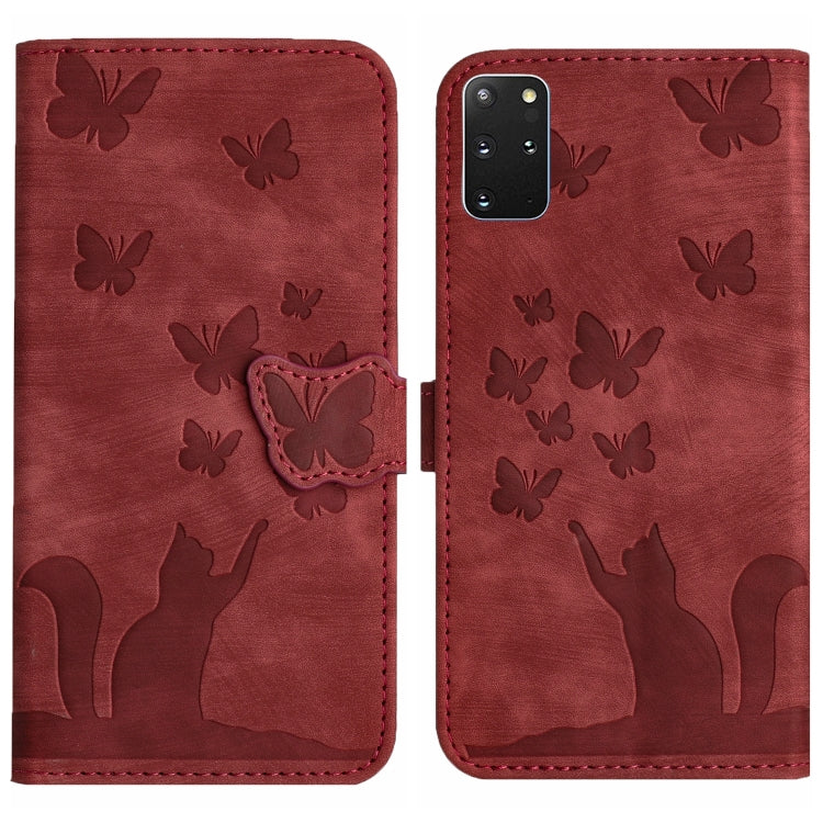 Butterfly Cat Embossing Flip Leather Phone Case, For Samsung Galaxy S20 Ultra, For Samsung Galaxy S20, For Samsung Galaxy S20+, For Samsung Galaxy A71 4G, For Samsung Galaxy A51 4G, For Samsung Galaxy S10+, For Samsung Galaxy S10