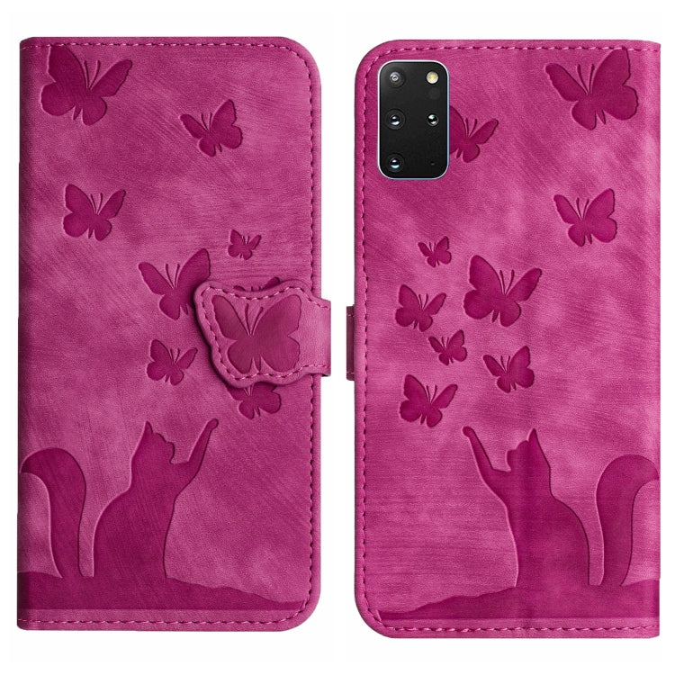 Butterfly Cat Embossing Flip Leather Phone Case, For Samsung Galaxy S20 Ultra, For Samsung Galaxy S20, For Samsung Galaxy S20+, For Samsung Galaxy A71 4G, For Samsung Galaxy A51 4G, For Samsung Galaxy S10+, For Samsung Galaxy S10