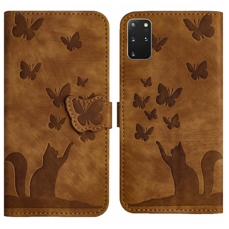 Butterfly Cat Embossing Flip Leather Phone Case, For Samsung Galaxy S20 Ultra, For Samsung Galaxy S20, For Samsung Galaxy S20+, For Samsung Galaxy A71 4G, For Samsung Galaxy A51 4G, For Samsung Galaxy S10+, For Samsung Galaxy S10