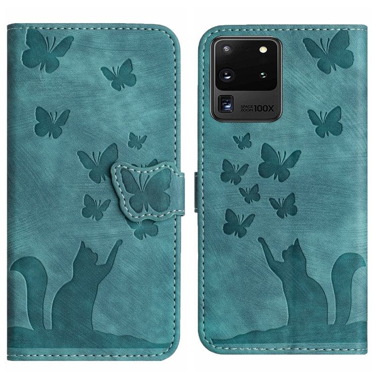 Butterfly Cat Embossing Flip Leather Phone Case, For Samsung Galaxy S20 Ultra, For Samsung Galaxy S20, For Samsung Galaxy S20+, For Samsung Galaxy A71 4G, For Samsung Galaxy A51 4G, For Samsung Galaxy S10+, For Samsung Galaxy S10