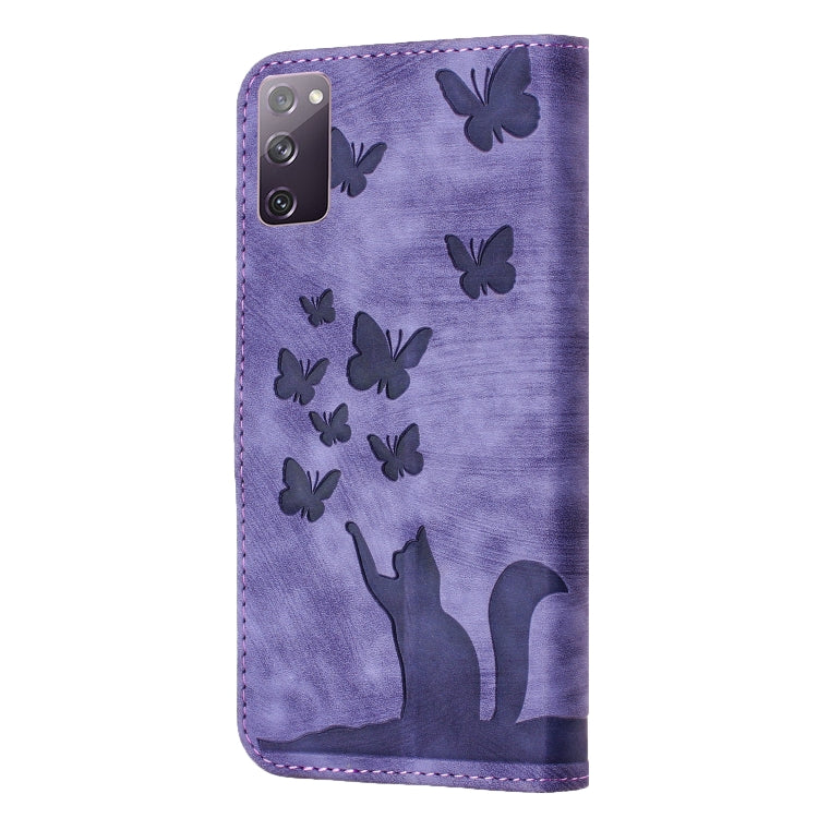 Butterfly Cat Embossing Flip Leather Phone Case, For Samsung Galaxy S20 FE, For Samsung Galaxy A53 5G, For Samsung Galaxy A33 5G, For Samsung Galaxy S22 Ultra 5G, For Samsung Galaxy S22+ 5G, For Samsung Galaxy S22 5G, For Samsung Galaxy A52 5G / A52S  ...