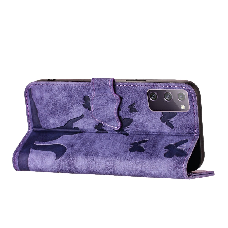 Butterfly Cat Embossing Flip Leather Phone Case, For Samsung Galaxy S20 FE, For Samsung Galaxy A53 5G, For Samsung Galaxy A33 5G, For Samsung Galaxy S22 Ultra 5G, For Samsung Galaxy S22+ 5G, For Samsung Galaxy S22 5G, For Samsung Galaxy A52 5G / A52S  ...