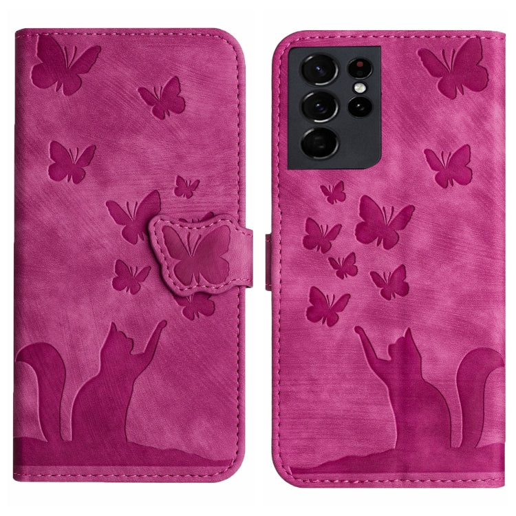 Butterfly Cat Embossing Flip Leather Phone Case, For Samsung Galaxy S21 FE 5G, For Samsung Galaxy A32 5G, For Samsung Galaxy S21 5G, For Samsung Galaxy S21+ 5G, For Samsung Galaxy S21 Ultra 5G, For Samsung Galaxy A02s EU, For Samsung Galaxy A12        ...